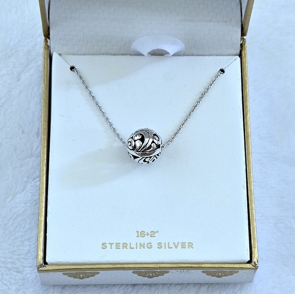 Annika Witt Jewelry - Annika Witt Sterling Silver🤍 Floating🛶 Scroll📜 Ball⚾️ Pendant Necklace -